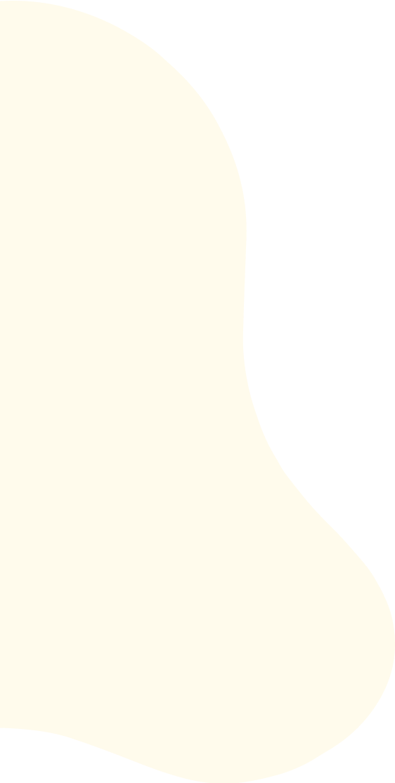 Cream-colored, organic blob shape against a white background.