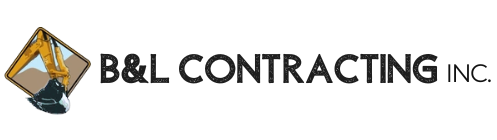 The logo for b & l contracting inc. is a construction company.