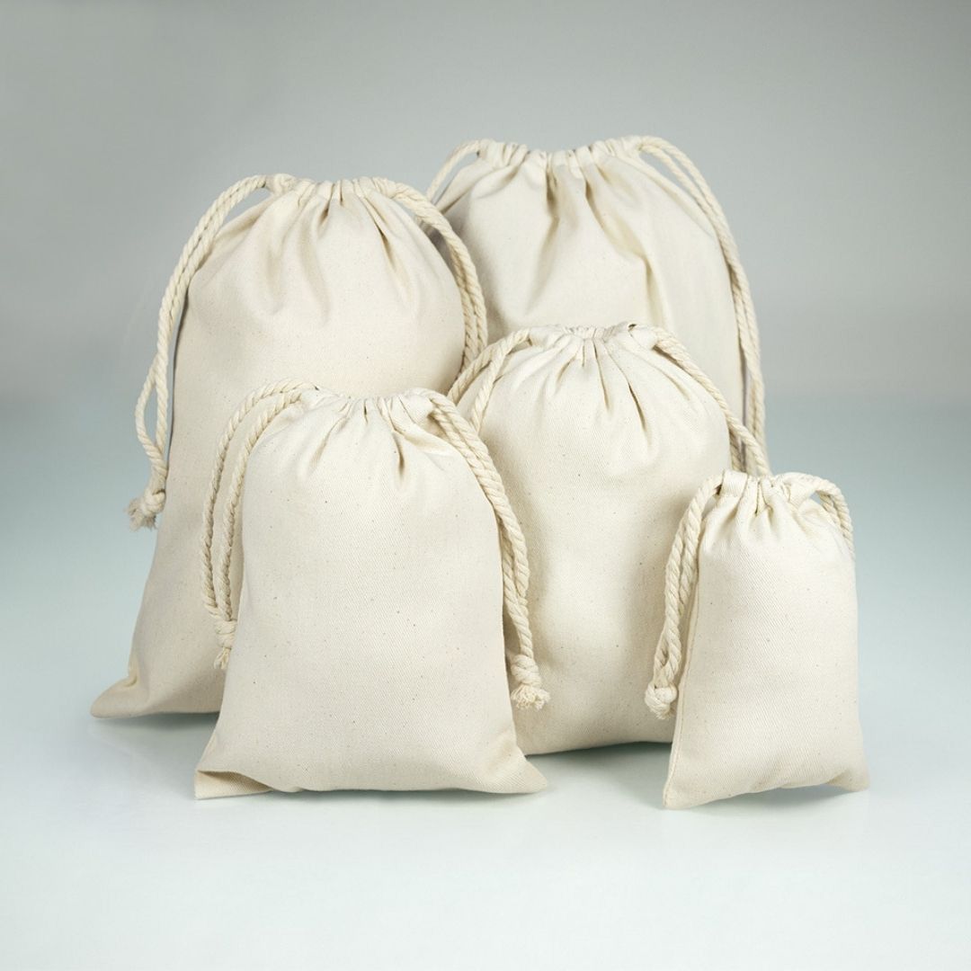 Cotton bags for various uses such as laundry