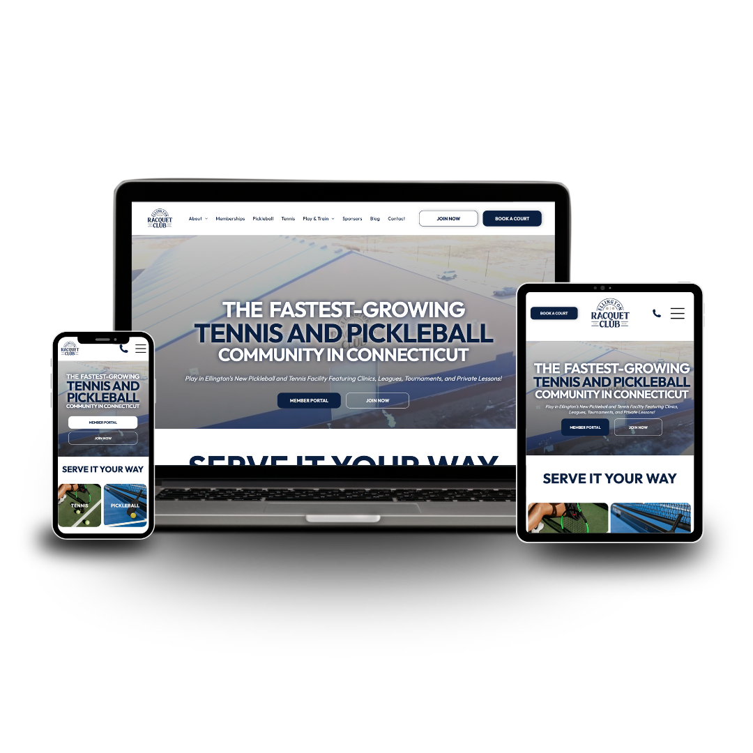 Ellington Racquet Club website design