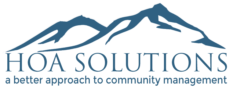 the logo for hoa solutions a better approach to community management