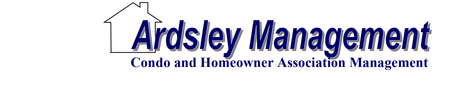 Ardsley Management logo: blue text with a house icon. 