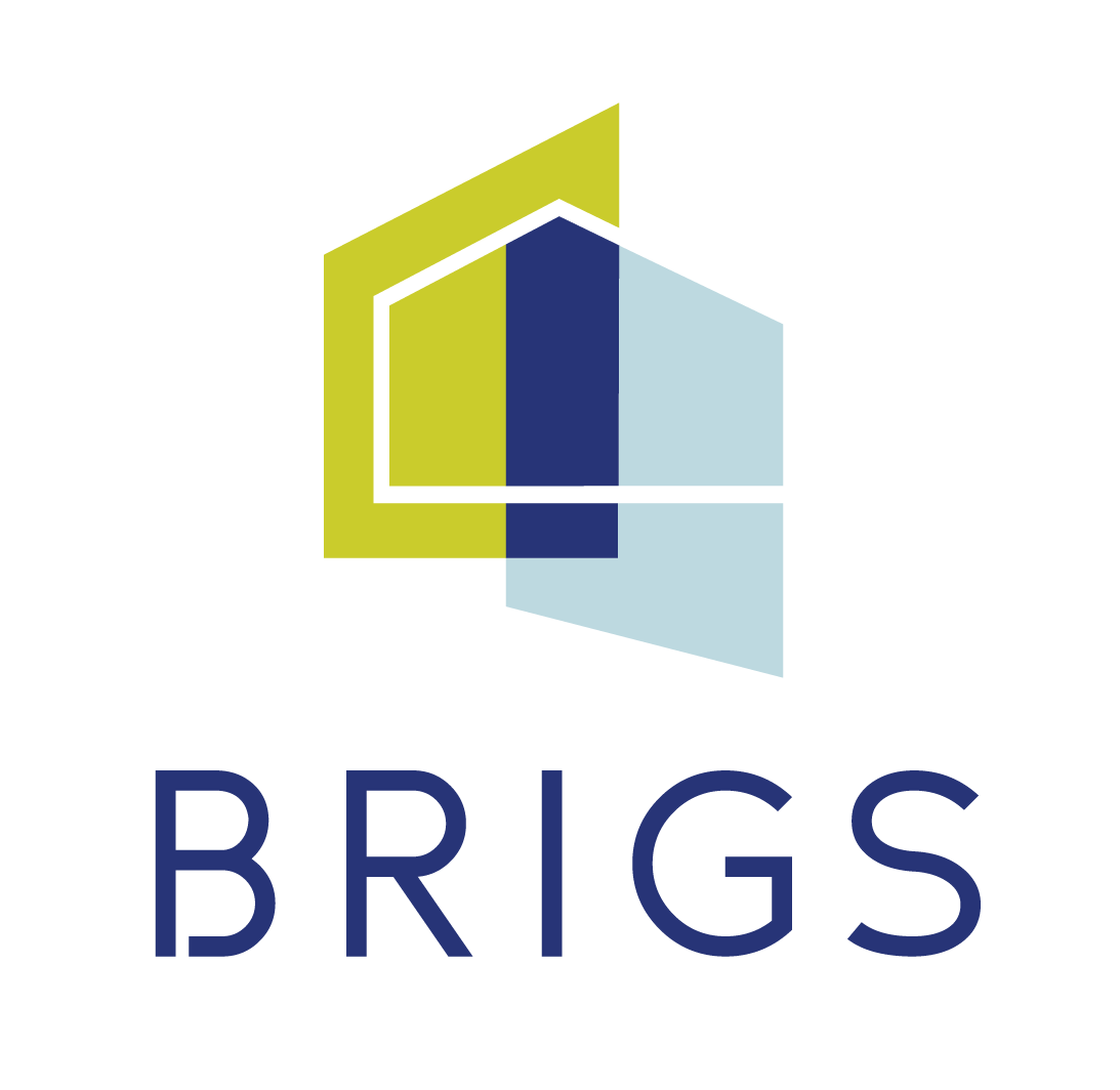A logo for brigs , a real estate company.