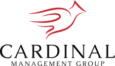 Cardinal Management Group logo: red stylized bird symbol above company name in black.