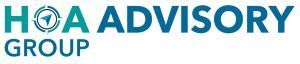 The logo for hoa advisory group is blue and white.