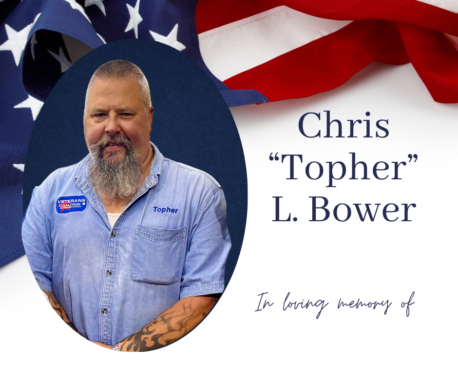 picture of Chris “Topher” L. Bower with flag
