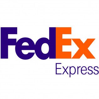 A fedex express logo on a white background