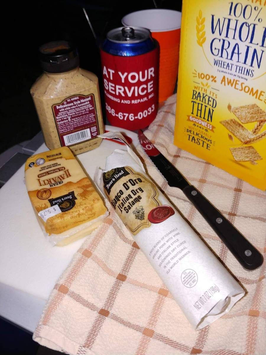 A can that says at your service on it