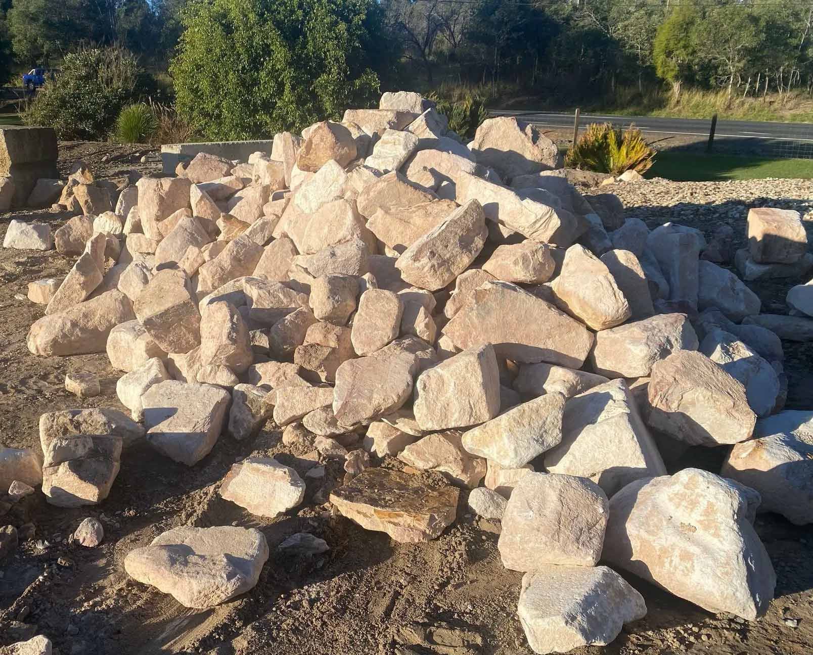 A pile of big stones | Plainland, QLD | Laidley Landscaping Supplies
