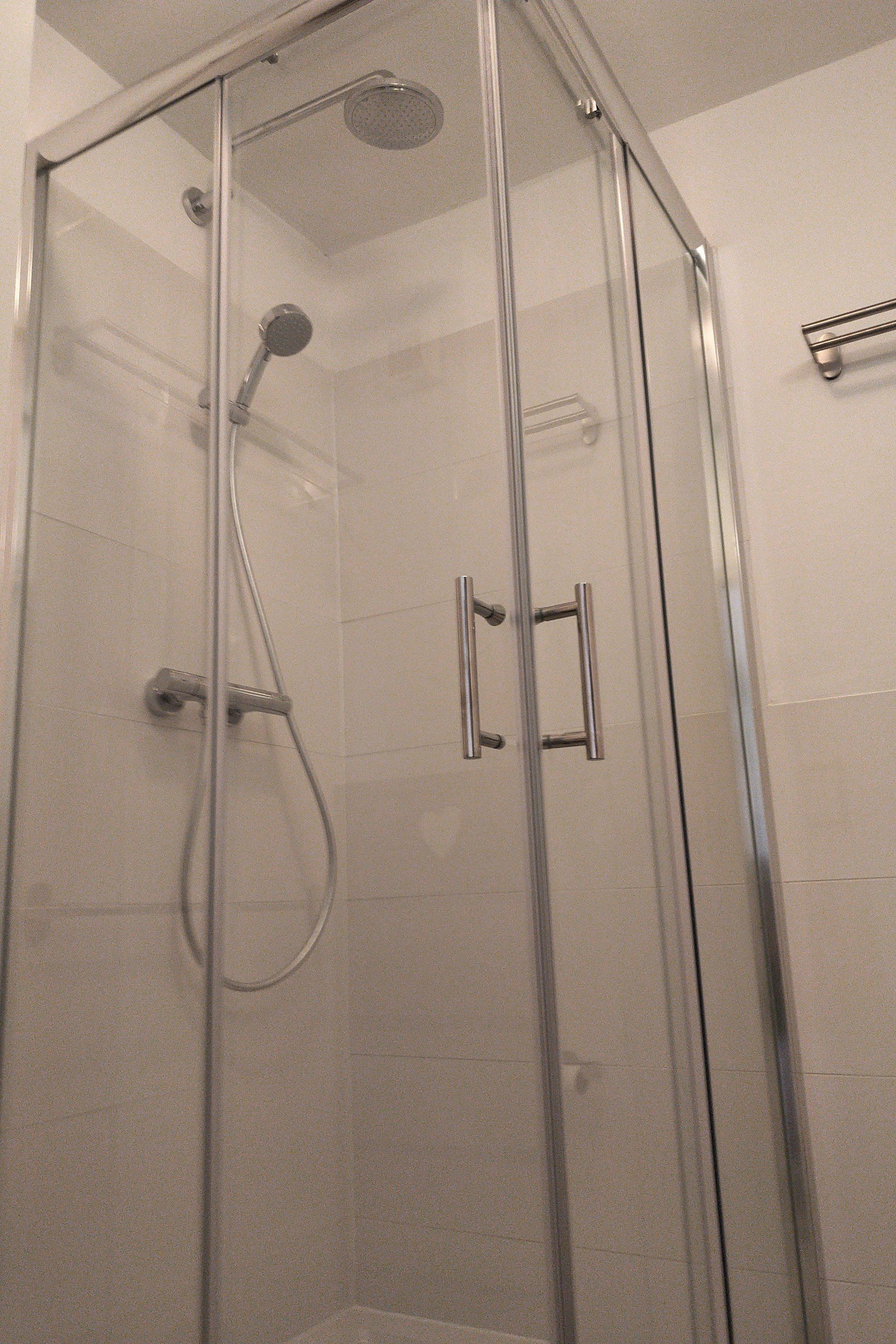 The shower with two shower heads