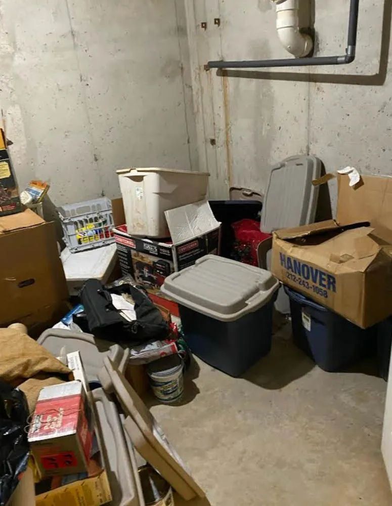 A room filled with lots of boxes and bins.