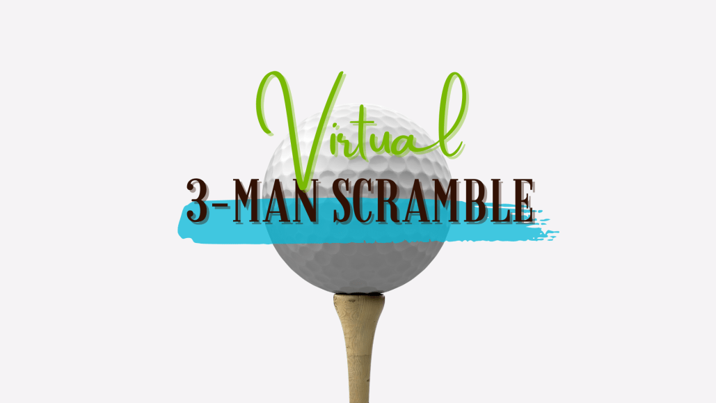 Golf ball on a tee with text
