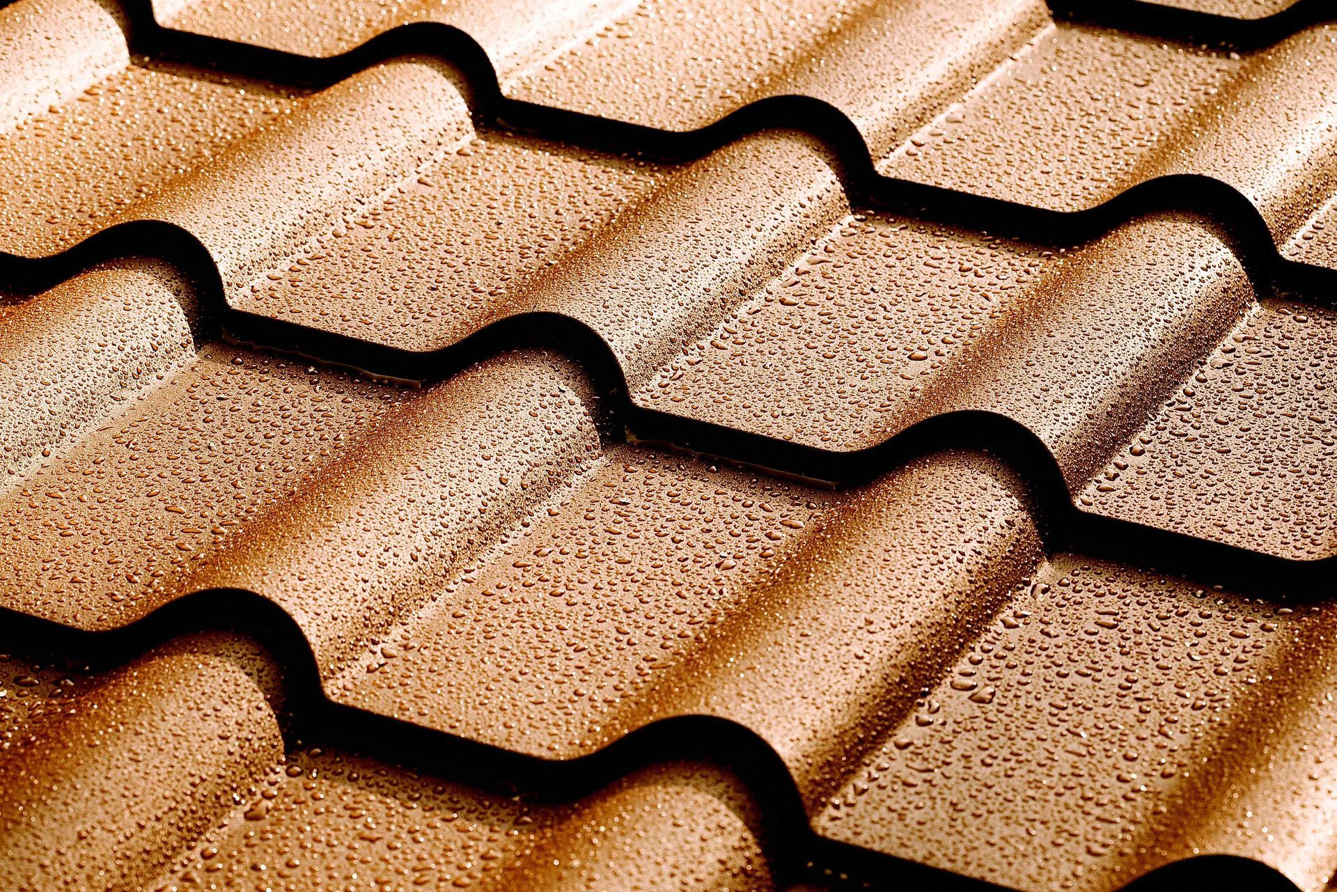 Close Up of Brown Metal Roof