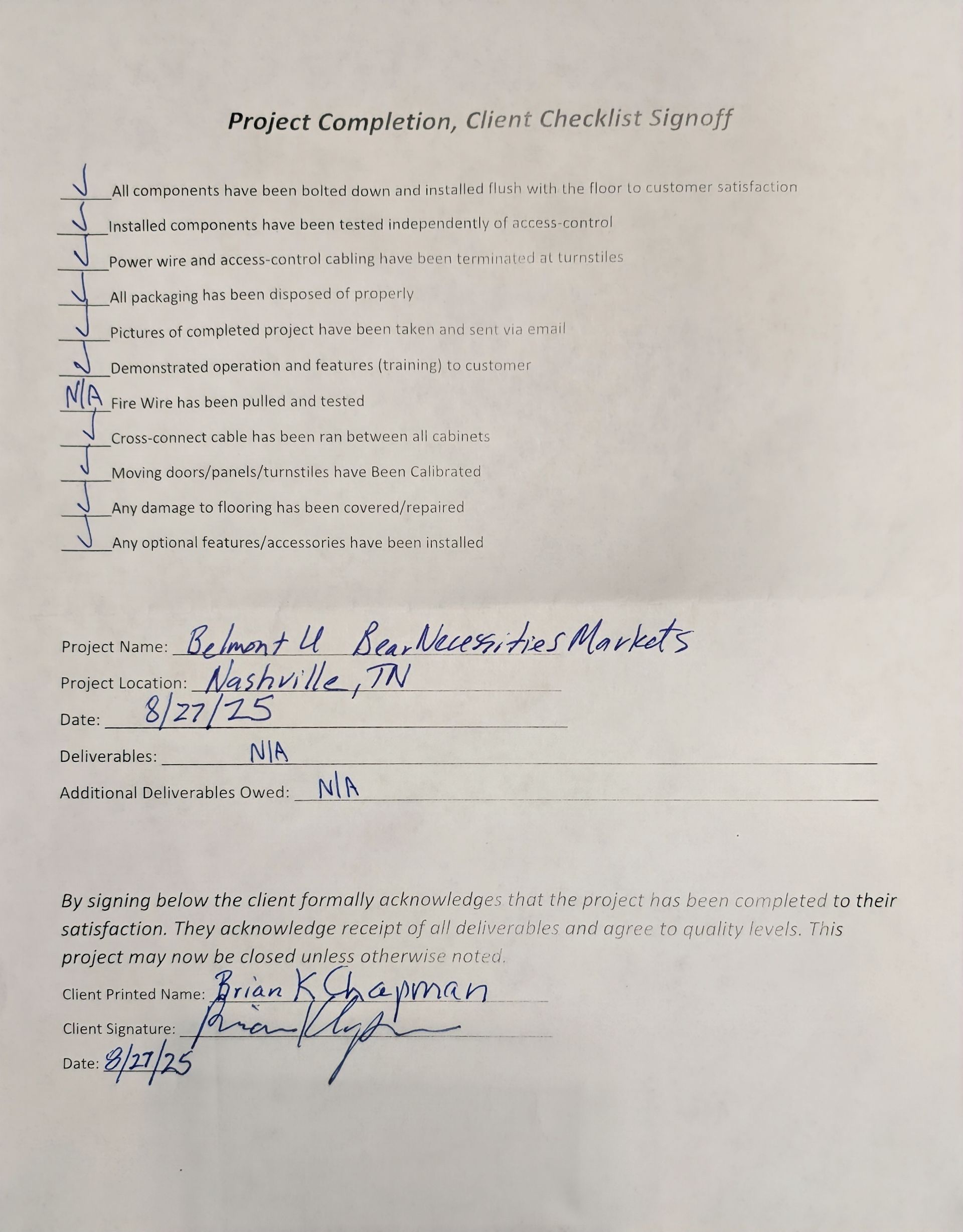 Project comparison document with handwritten notes.