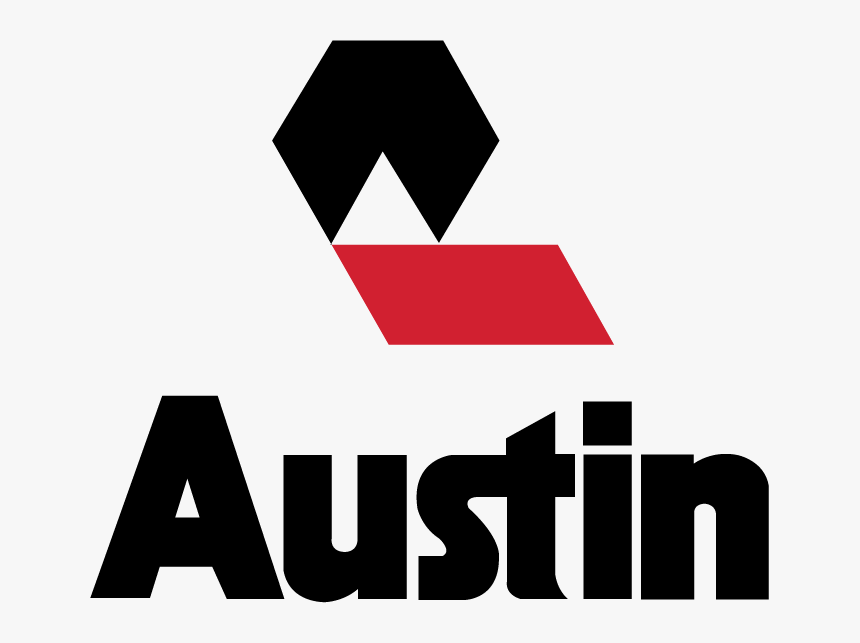 Austin logo with black and red geometric shapes above the word 