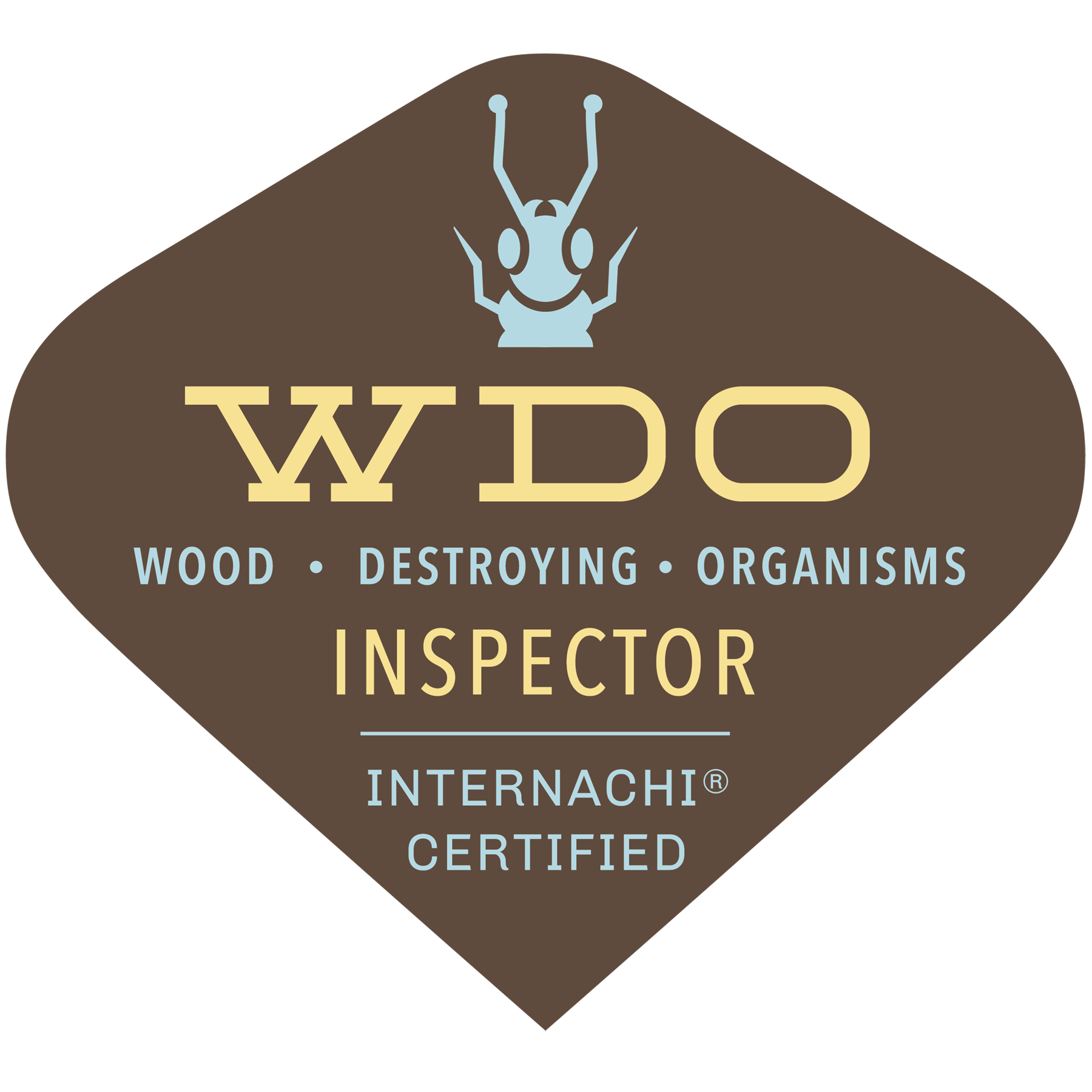 A logo for a wood destroying organisms inspector
