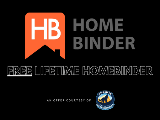 HomeBinder account offer, Wild Blue Home Inspections Home Binder