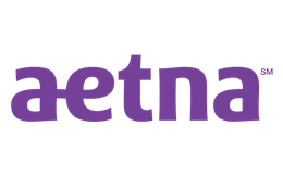 Aetna logo in purple on a white background.