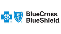 Blue Cross Blue Shield logo: Blue cross symbol next to blue shield with caduceus, and text.