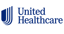 United Healthcare logo: blue shield symbol with white lines and text "United Healthcare."