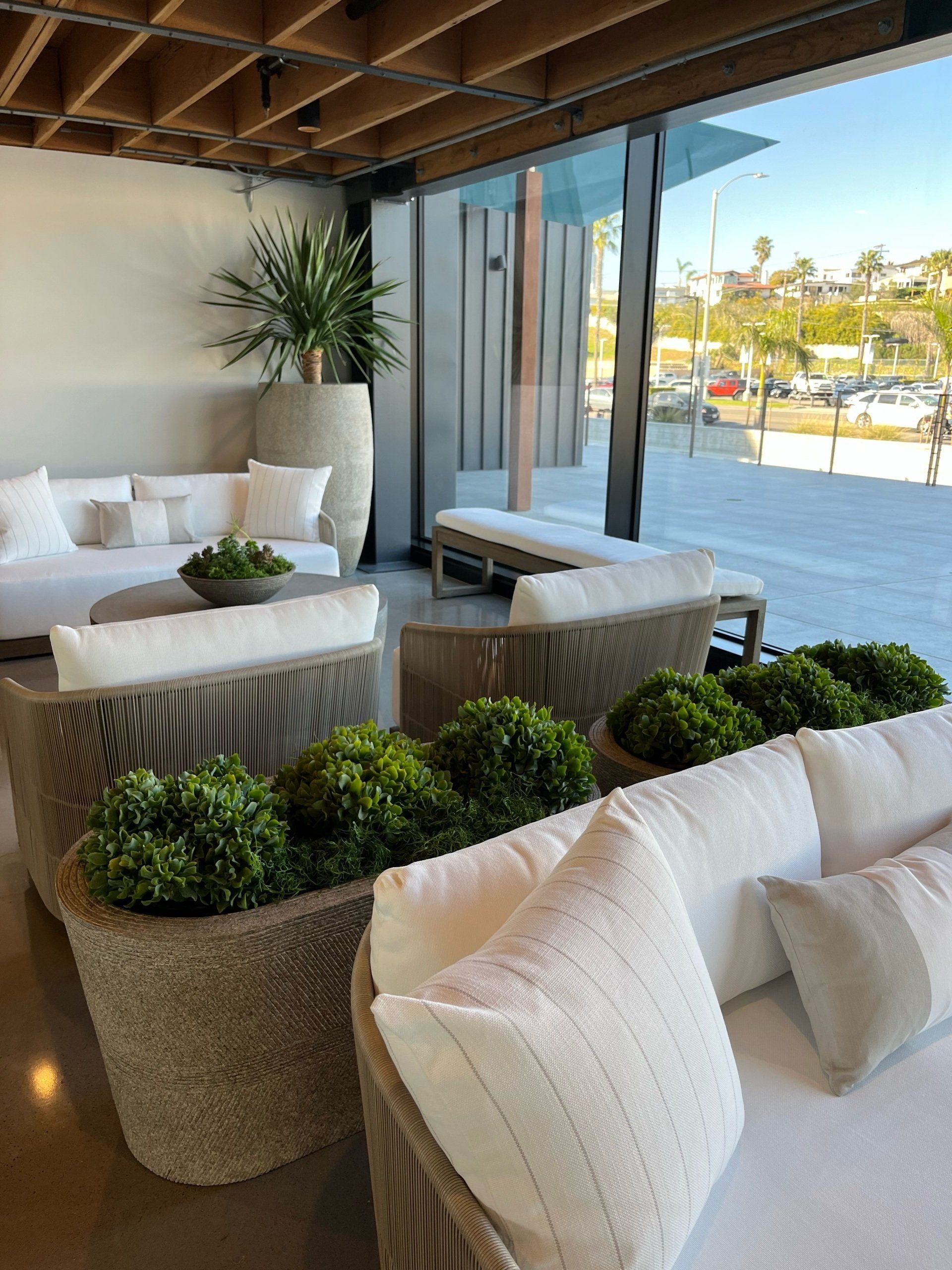 A large vase filled with lots of flowers and plants