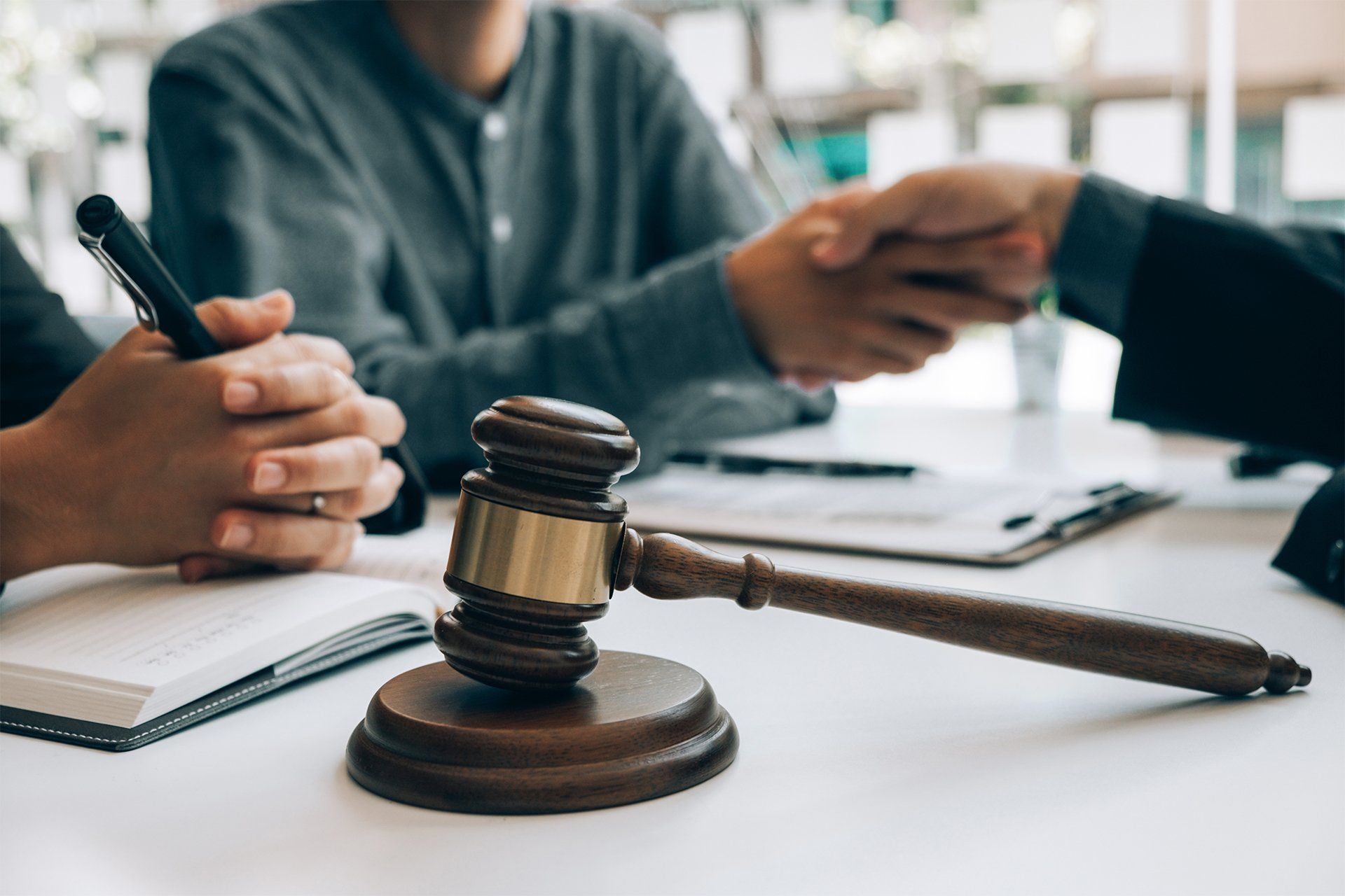 Lawyer and Client Shaking Hands
