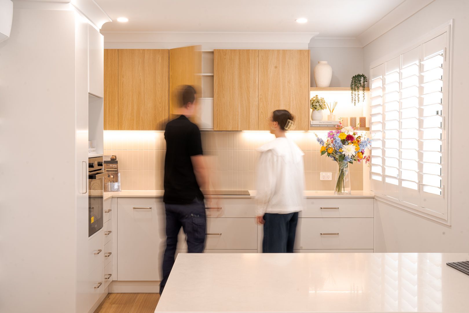 Integrated Services team member with customer in Toowoomba showroom