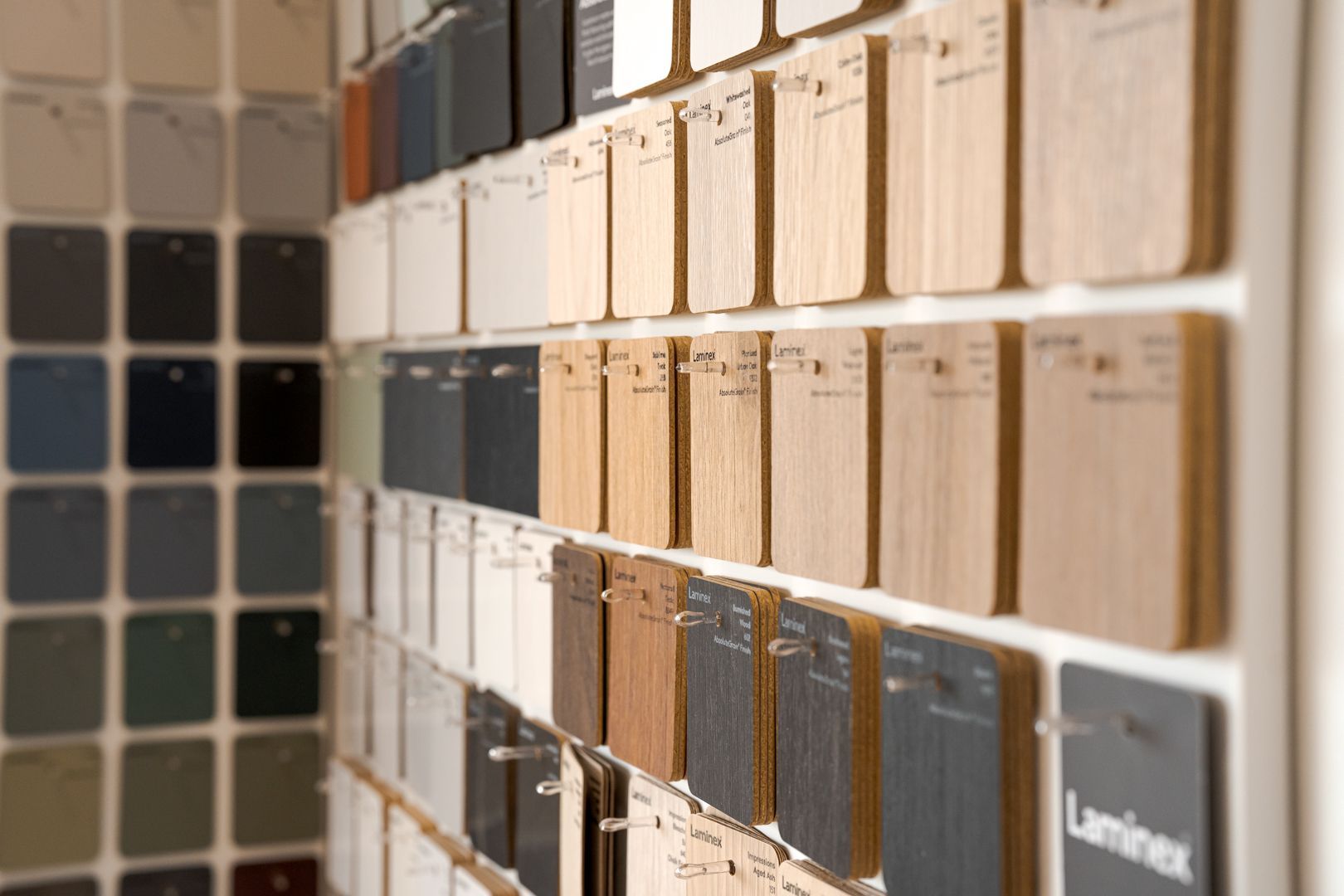Colour swatches in Integrated Services Toowoomba showroom