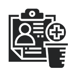 Icona - esame clinico e cartella medica