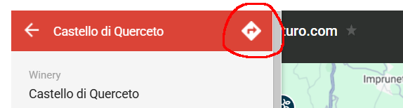instructie route naar een van de wijnhuizen