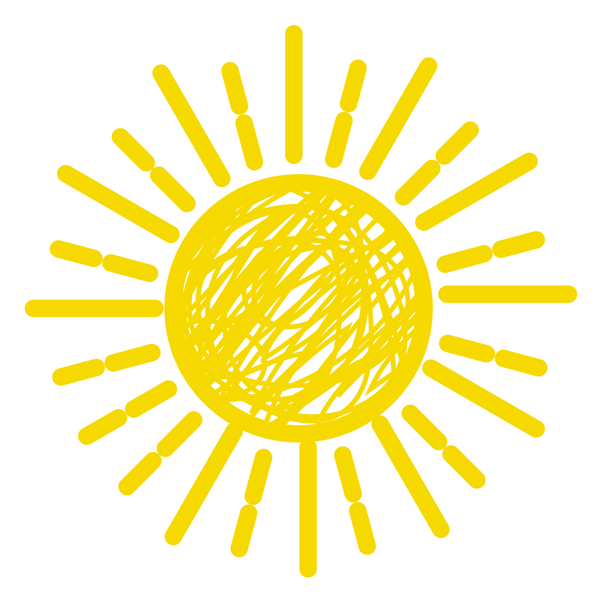 A drawing of a sun with rays coming out of it