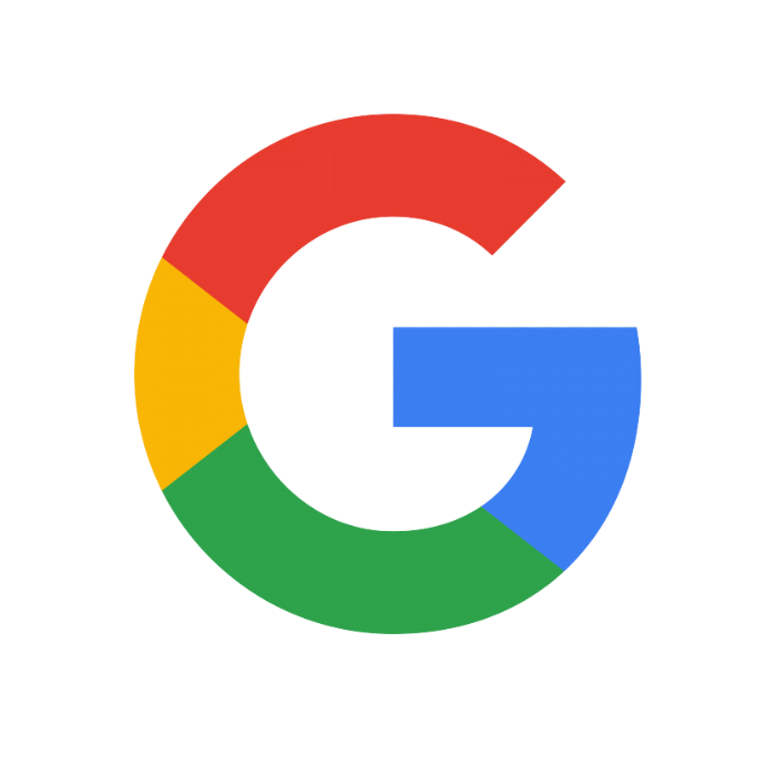 The google logo is a rainbow colored g in a circle.