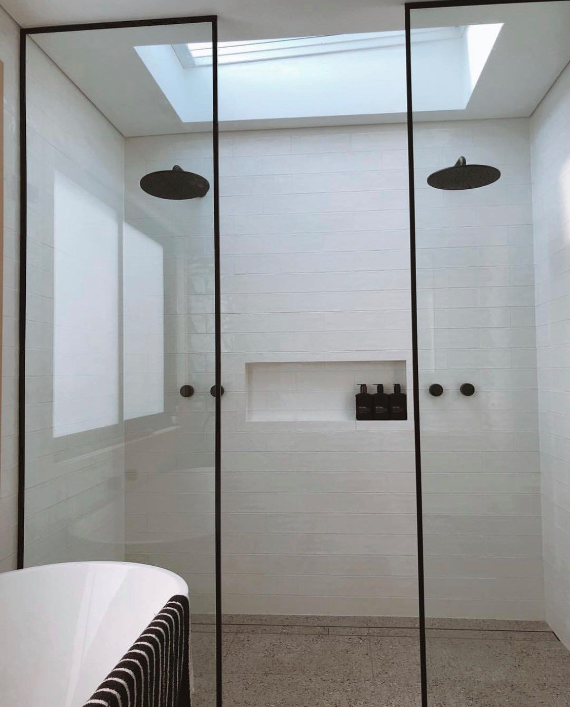 A Shower With Two Shower Screens — Bulli Glass in Albion Park, NSW