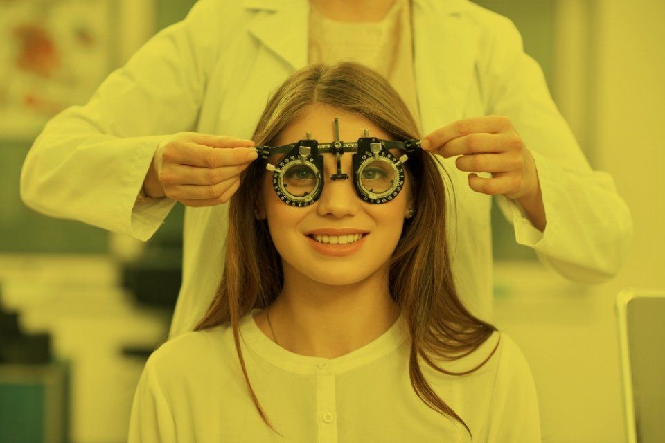 Girl undergoing an eye examination