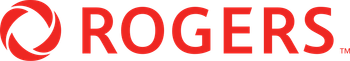 Rogers logo with red circular icon and gray wordmark on white background