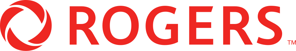 Rogers logo with red circular icon and gray wordmark on white background