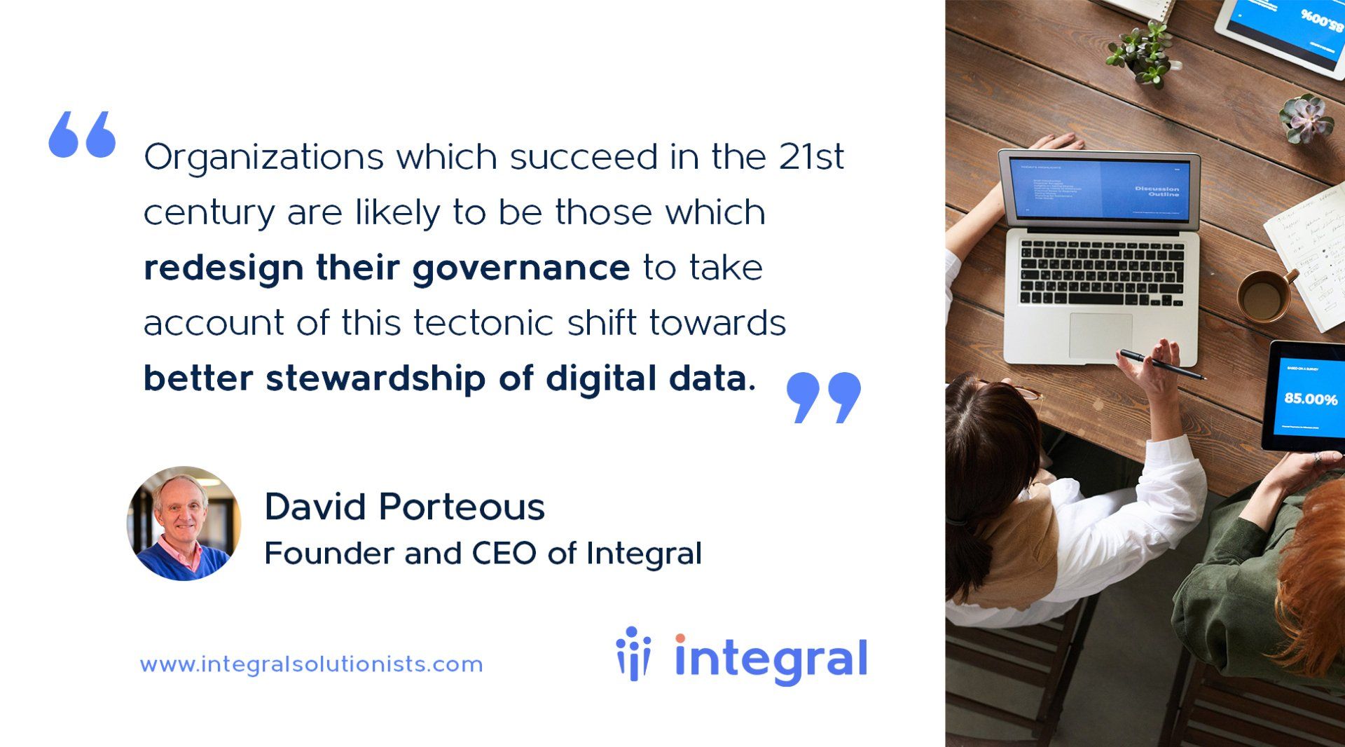 David Porteous Integral Governance Quote