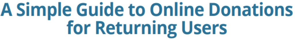 Online Giving Returning Users guide