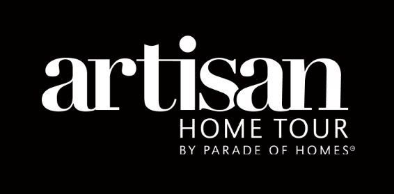Logo for the Artisan Home Tour by Parade of Homes in white text on a black background.