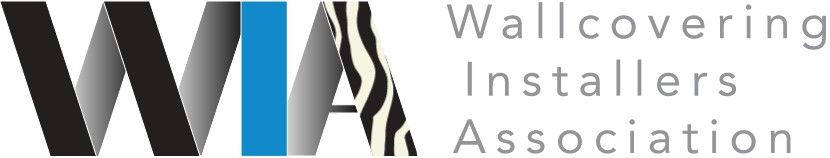 The logo for the Wallcovering Installers Association (WIA) featuring stylized, colorful letters and the full name.