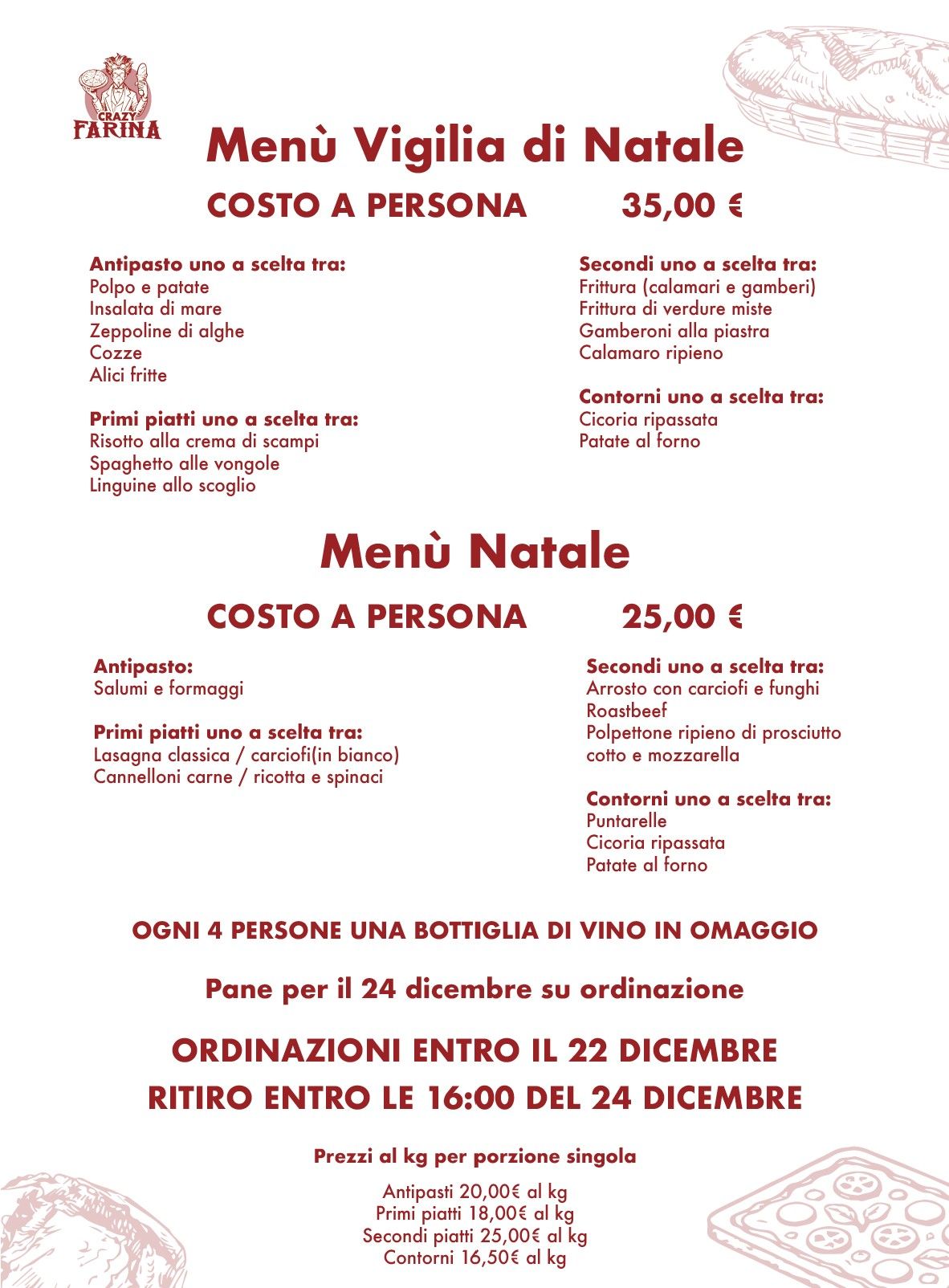 menu della vigilia di Natale