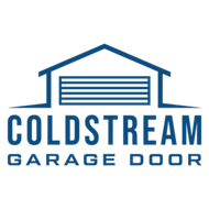 Coldstream Garage Door logo with a blue house and garage door icon