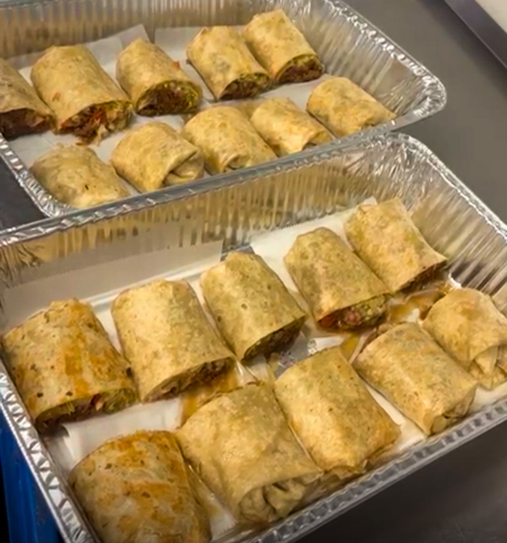 Large order Mexican food tray from El Sureño