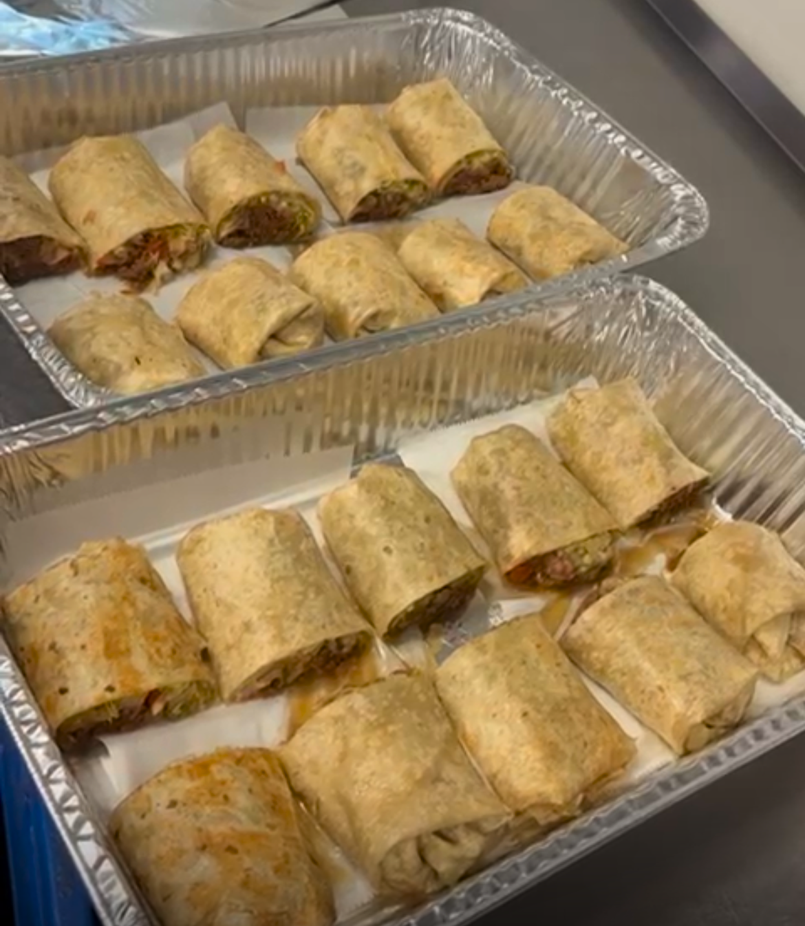 Large order Mexican food tray from El Sureño