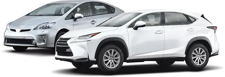 Silver car and white car parked by each other. | Bill's Auto Electric & Repair