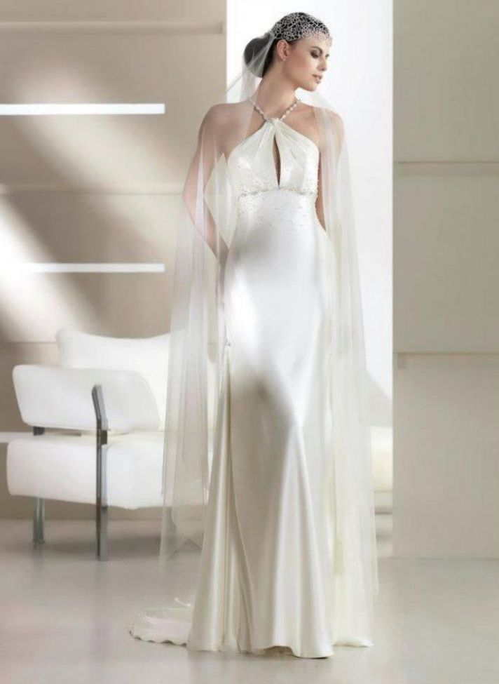 abito da sposa scollato e scivolato
