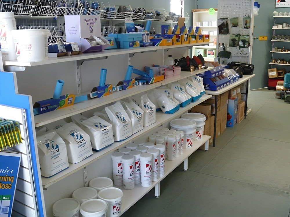 A Store Filled With Lots Of Bottles For Pool Needs — Manning Valley Pumps And Irrigation In Wingham, NSW