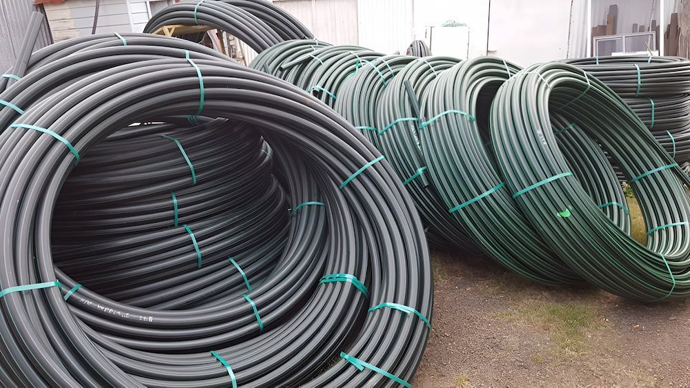 A Bunch Of Rolls Of Hose Are Stacked On Top Of Each Other — Manning Valley Pumps And Irrigation In Gloucester, NSW