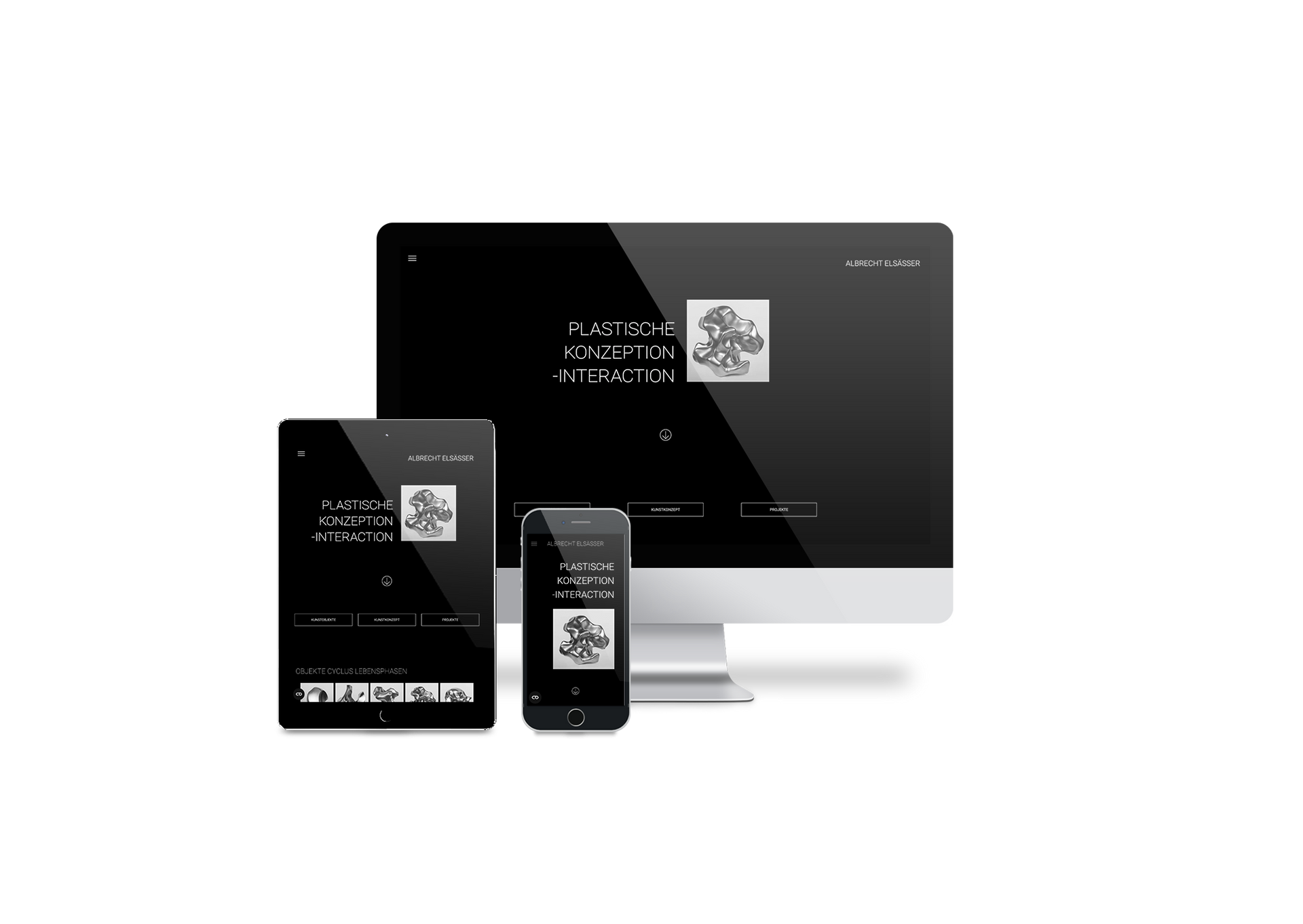 Auf einem Computer, einem Tablet oder einem Mobiltelefon wird eine Website angezeigt.
