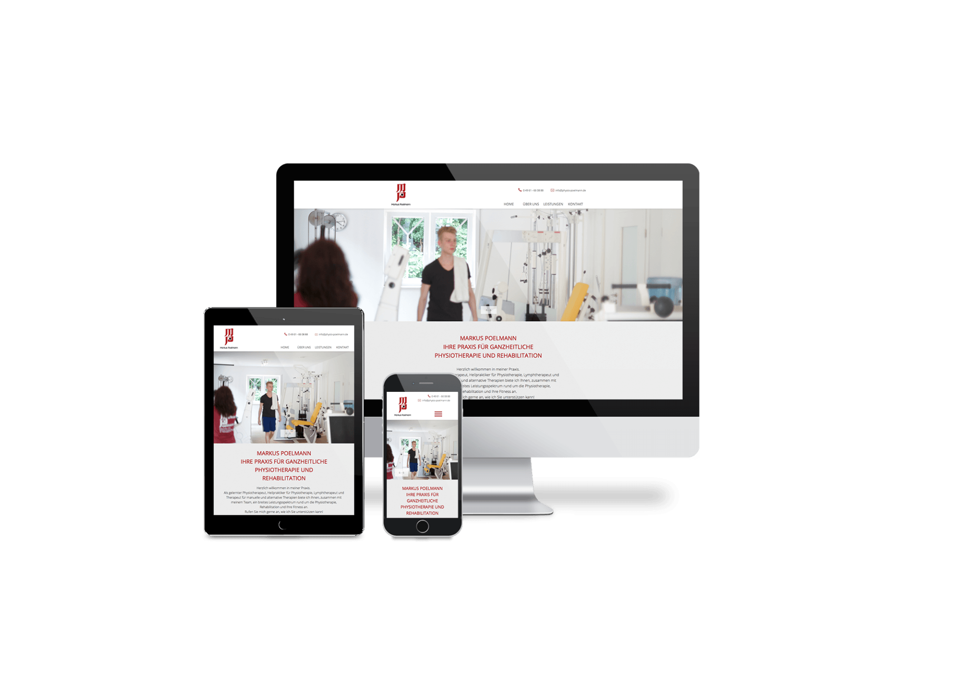 Auf einem Computer, einem Tablet oder einem Mobiltelefon wird eine Website angezeigt.